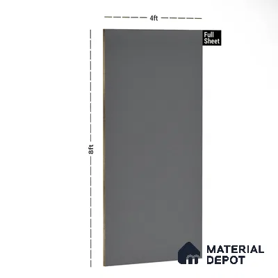 Grey Solid Colors Look PU 7746 8 ft x 4 ft PU Finish Decorative Laminate - 1.5 mm | Suitable for Living Room, Kitchen, Office