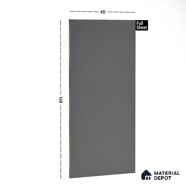 Grey Solid Colors Look PU 7746 8 ft x 4 ft PU Finish Decorative Laminate - 1.5 mm | Suitable for Living Room, Kitchen, Office