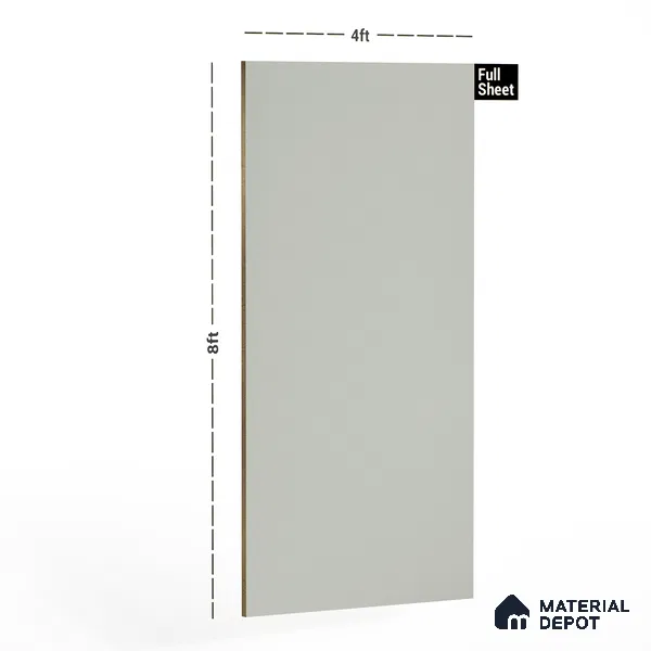 Grey Solid Colors Look 1058 UHG 8 ft x 4 ft High Gloss Finish Decorative Laminate - 1 mm | Suitable for Living Room, Kitchen, Office