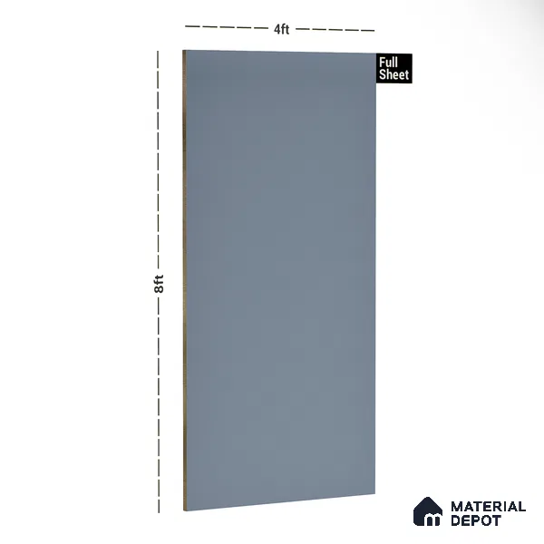187 HG Gfrost Grey 8 ft x 4 ft High Gloss Plain Color Finish Laminate - 1 mm | Suitable for Living Room, Kitchen, Office