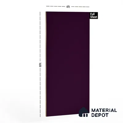150 HG Mulberry 8 ft x 4 ft High Gloss Plain Color Finish Laminate - 1 mm | Suitable for Living Room, Kitchen, Office