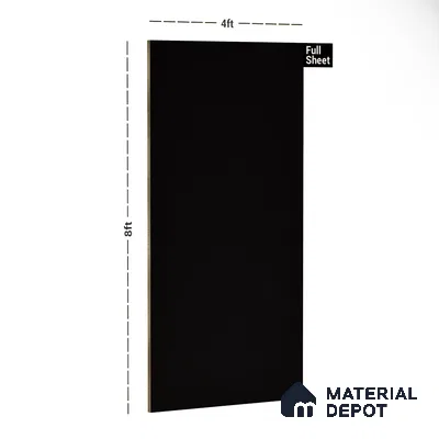 190 SF Black 8 ft x 4 ft Plain Color Suede Finish Laminate - 1 mm | Suitable for Living Room, Kitchen, Office
