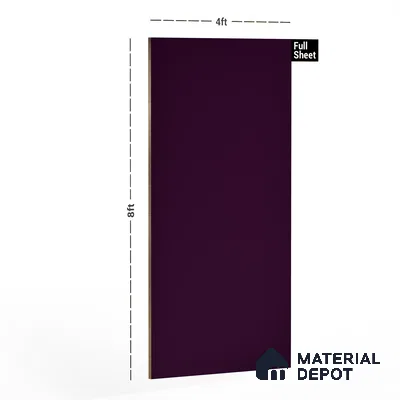 150 SF Mulberry 8 ft x 4 ft Plain Color Suede Finish Laminate - 1 mm | Suitable for Living Room, Kitchen, Office