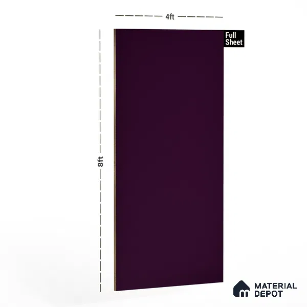 150 SF Mulberry 8 ft x 4 ft Plain Color Suede Finish Laminate - 1 mm | Suitable for Living Room, Kitchen, Office