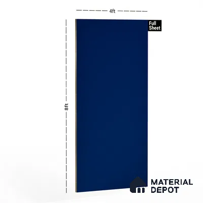 123 SF Kormblumenblau 8 ft x 4 ft Plain Color Suede Finish Laminate - 1 mm | Suitable for Living Room, Kitchen, Office