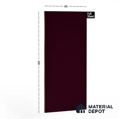 105 SF Dark Cherry 8 ft x 4 ft Plain Color Suede Finish Laminate - 1 mm | Suitable for Living Room, Kitchen, Office