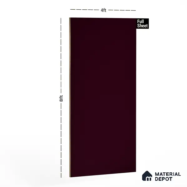 105 SF Dark Cherry 8 ft x 4 ft Plain Color Suede Finish Laminate - 1 mm | Suitable for Living Room, Kitchen, Office