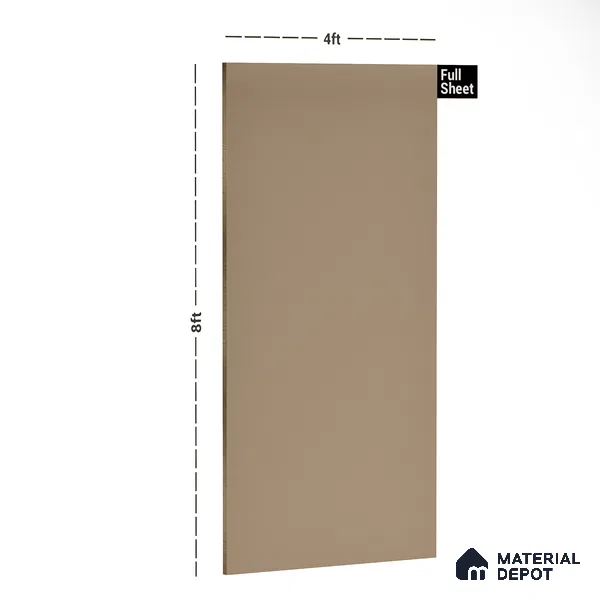 SA 108 Toffee Brown 8 ft x 4 ft High Gloss Finish 6H Anti Scratch Acrylic Laminate - 1.5 mm