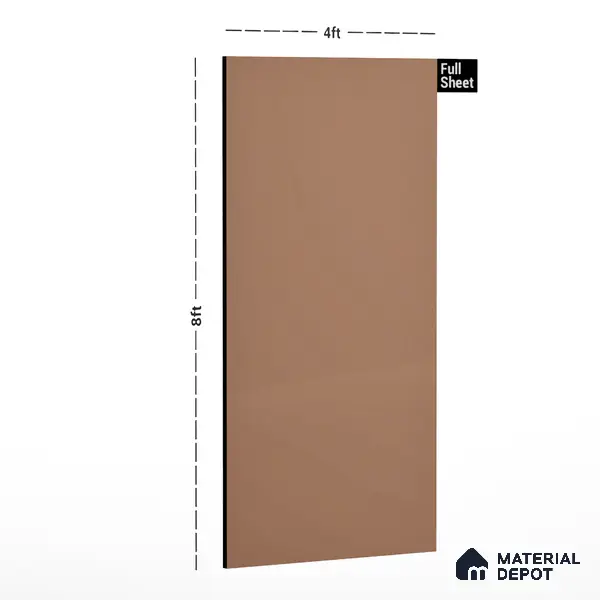 Brown Textured Solid Look LM 01291 8 ft x 4 ft Texture Finish Decorative Laminate - 1 mm | Suitable for TV Unit, Wardrobe, Kitchen Cabinets