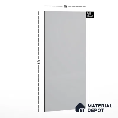 LM 01519 Nickel High Gloss White 8 ft x 4 ft High Gloss Finish Decorative Laminate - 1 mm  | Suitable for Living Room, Kitchen, Office