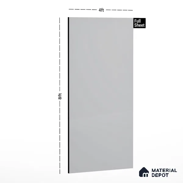 LM 01519 Nickel High Gloss White 8 ft x 4 ft High Gloss Finish Decorative Laminate - 1 mm  | Suitable for Living Room, Kitchen, Office