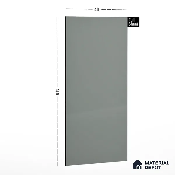 LM 01522 Castleton Grey 8 ft x 4 ft High Gloss Finish Decorative Laminate - 1 mm | Suitable for Living Room, Kitchen, Office