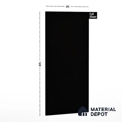LM 01524 Jet Black 8 ft x 4 ft High Gloss Finish Decorative Laminate - 1 mm  | Suitable for Living Room, Kitchen, Office
