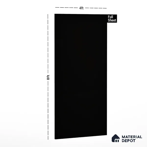 LM 01524 Jet Black 8 ft x 4 ft High Gloss Finish Decorative Laminate - 1 mm  | Suitable for Living Room, Kitchen, Office