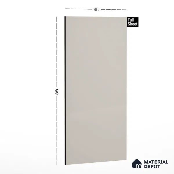 Light Beige Solid Colors Look LM 01560 8 ft x 4 ft High Gloss Finish Decorative Laminate - 0.8 mm | Suitable for Living Room, Kitchen, Office