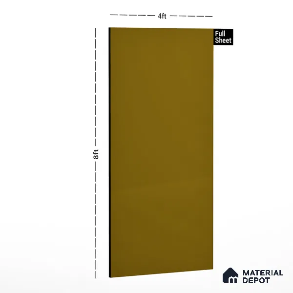 Solid Colors Look LM 01726 Bright Brown 8 ft x 4 ft High Gloss Finish Decorative Laminate - 1 mm | Suitable for Living Room, Kitchen, Office