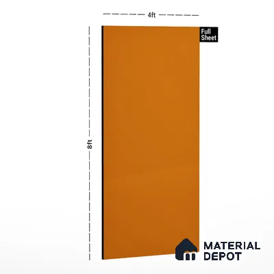 Solid Colors Look LM 01762 Plump Orange 8 ft x 4 ft Suede Finish Decorative Laminate - 1 mm | Suitable for Living Room, Kitchen, Office