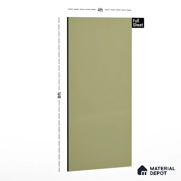 Olive Beige Solid Colors Look LM 01867 8 ft x 4 ft Matte Finish Decorative Laminate - 1 mm | Suitable for Living Room, Kitchen, Office