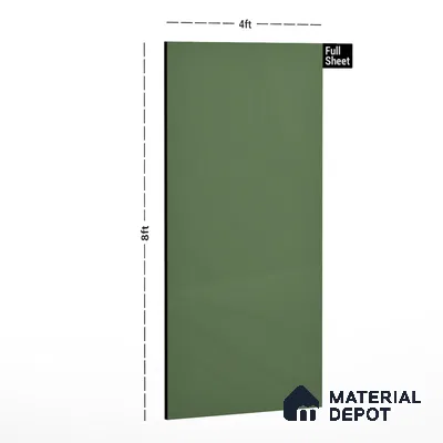 Green Textured Solid Look LM 01894 8 ft x 4 ft Texture Finish Decorative Laminate - 1 mm | Suitable for TV Unit, Wardrobe, Kitchen Cabinets
