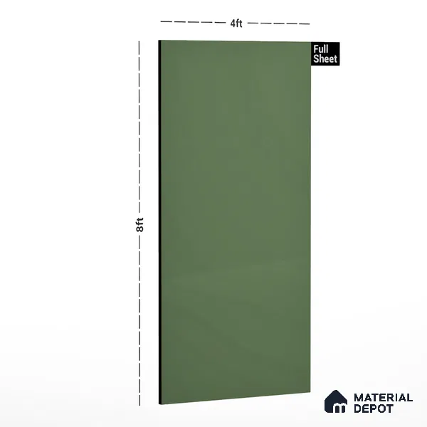 Green Textured Solid Look LM 01894 8 ft x 4 ft Texture Finish Decorative Laminate - 1 mm | Suitable for TV Unit, Wardrobe, Kitchen Cabinets
