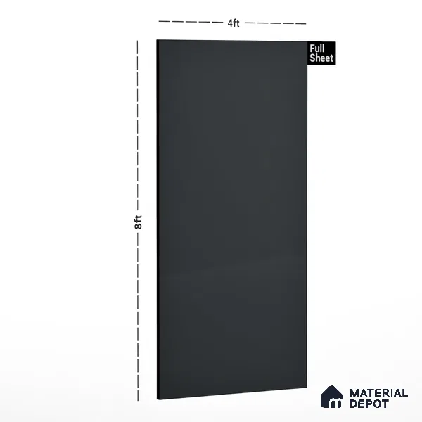 Solid Black Solid Colors Look LM 01904 8 ft x 4 ft Matte Finish Decorative Laminate - 1 mm | Suitable for Living Room, Kitchen, Office