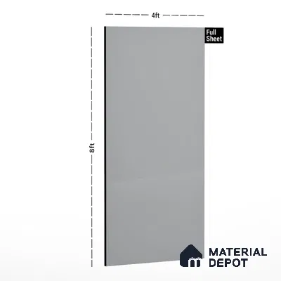 Ash Grey Solid Colors Look LM 01909 8 ft x 4 ft Glossy Finish Decorative Laminate - 1 mm | Suitable for Living Room, Kitchen, Office