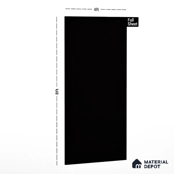 Jet Black Solid Colors Look LM 01911 8 ft x 4 ft Matte Finish Decorative Laminate - 1 mm | Suitable for Living Room, Kitchen, Office