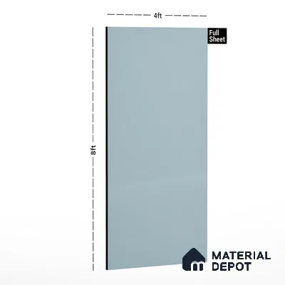 Morning Blue Solid Colors Look LM 01919 8 ft x 4 ft Glossy Finish Decorative Laminate - 1 mm | Suitable for Living Room, Kitchen, Office