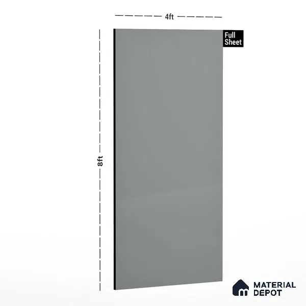Greenish Grey Solid Colors Look LM 01920 8 ft x 4 ft Glossy Finish Decorative Laminate - 1 mm | Suitable for Living Room, Kitchen, Office