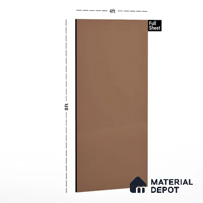 Champagne Brown Solid Colors Look LM 01934 8 ft x 4 ft Glossy Finish Decorative Laminate - 1 mm | Suitable for Living Room, Kitchen, Office