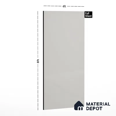Pearl Grey Solid Colors Look LM 01936 8 ft x 4 ft Glossy Finish Decorative Laminate - 1 mm | Suitable for Living Room, Kitchen, Office