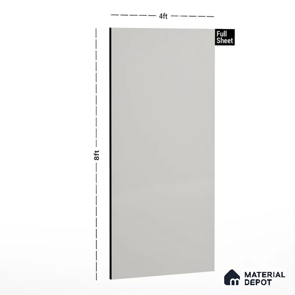 Pearl Grey Solid Colors Look LM 01936 8 ft x 4 ft Glossy Finish Decorative Laminate - 1 mm | Suitable for Living Room, Kitchen, Office
