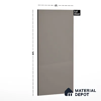 Ash Grey Metallic Solid Colors Look LM 01937 8 ft x 4 ft Glossy Finish Decorative Laminate - 1 mm | Suitable for Living Room, Kitchen, Office