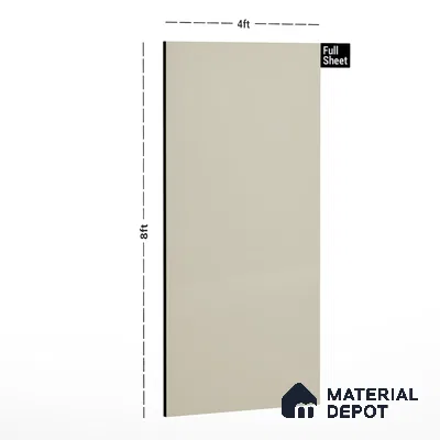 Light Cream Solid Colors Look LM 01944 8 ft x 4 ft Glossy Finish Decorative Laminate - 1 mm | Suitable for Living Room, Kitchen, Office
