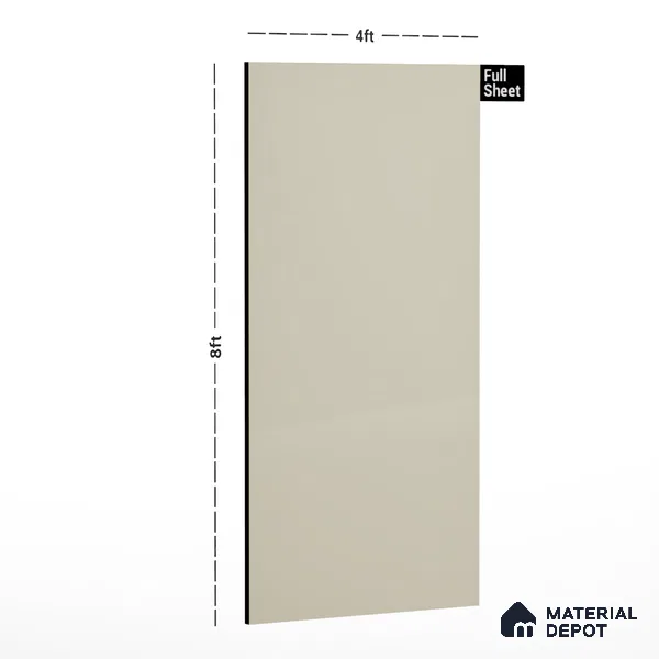 Light Cream Solid Colors Look LM 01944 8 ft x 4 ft Glossy Finish Decorative Laminate - 1 mm | Suitable for Living Room, Kitchen, Office