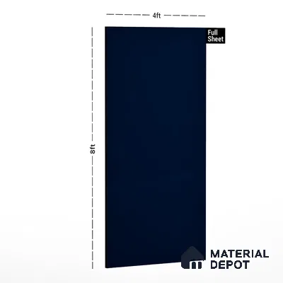 Midnight Blue Solid Colors Look LM 01945 8 ft x 4 ft Glossy Finish Decorative Laminate - 1 mm | Suitable for Living Room, Kitchen, Office