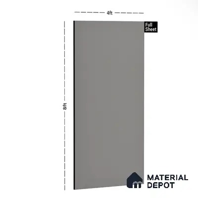 Grey Solid Colors Look LM 03022 Light Grey 8 ft x 4 ft Zero Soft Matt Finish Decorative Laminate - 1 mm | Suitable for Living Room, Kitchen, Office