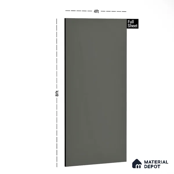 Trout Grey Solid Colors Look LM 03023 Trout 8 ft x 4 ft Zero Soft Matt Finish Decorative Laminate - 1 mm | Suitable for Living Room, Kitchen, Office