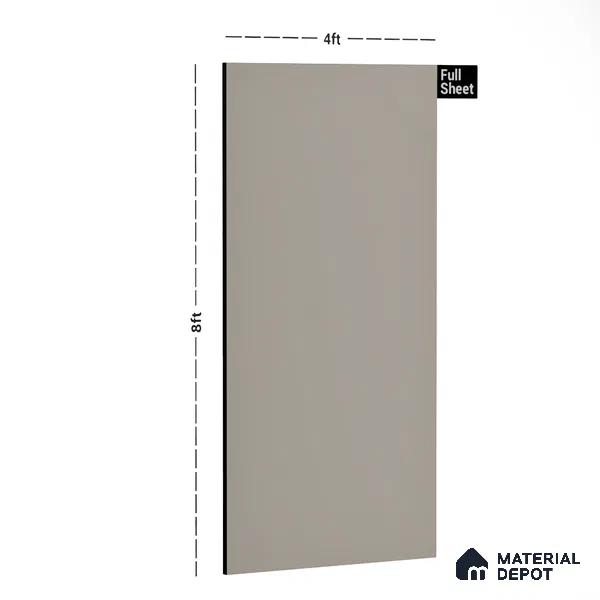 Warm Grey Solid Colors Look LM 03025 Linen Hex 8 ft x 4 ft Zero Soft Matt Finish Decorative Laminate - 1 mm | Suitable for Living Room, Kitchen, Office