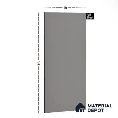Grey Solid Colors Look LM 03032 Light Grey 8 ft x 4 ft Extra Glossy Finish Decorative Laminate - 1 mm | Suitable for Living Room, Kitchen, Office