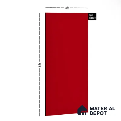 LM 03317 Vivid Red 8 ft x 4 ft Suede Finish Decorative Laminate - 0.8 mm | Suitable for Living Room, Kitchen, Office