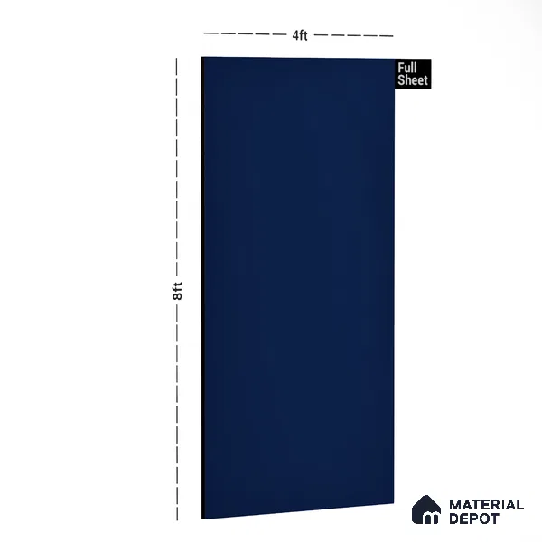 Steel Blue Solid Colors Look LM 05162 8 ft x 4 ft Matte Finish Decorative Laminate - 0.8 mm | Suitable for Living Room, Kitchen, Office