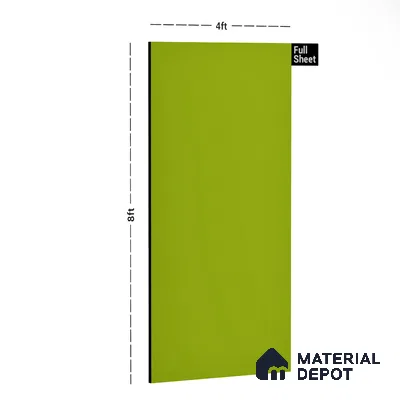 Green Sueded Solid Look LM 05311 8 ft x 4 ft Suede Finish Decorative Laminate - 0.8 mm | Suitable for TV Unit, Wardrobe, Kitchen Cabinets