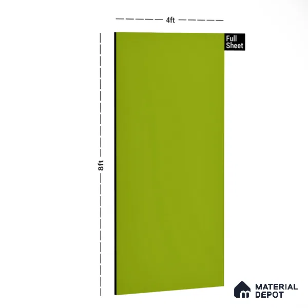 Green Sueded Solid Look LM 05311 8 ft x 4 ft Suede Finish Decorative Laminate - 0.8 mm | Suitable for TV Unit, Wardrobe, Kitchen Cabinets