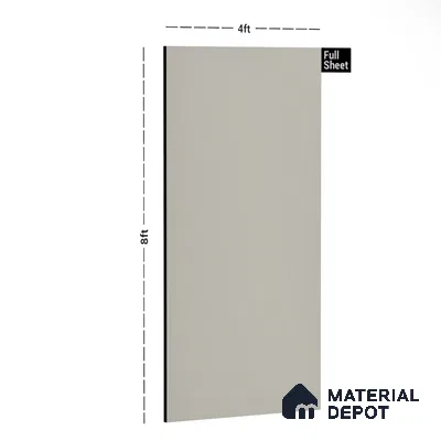 49916 HGL SH Ivory Frost 8 ft x 4 ft Frosted Glass & Metallic Shine Finish Decorative Laminate - 1 mm | Matching Rehau Edgeband Code 112081 | Suitable for Living Room, Kitchen, Office