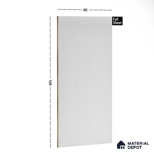 White Textured Solid Look LM 08072 8 ft x 4 ft Texture Finish Decorative Laminate - 0.8 mm | Suitable for TV Unit, Wardrobe, Kitchen Cabinets
