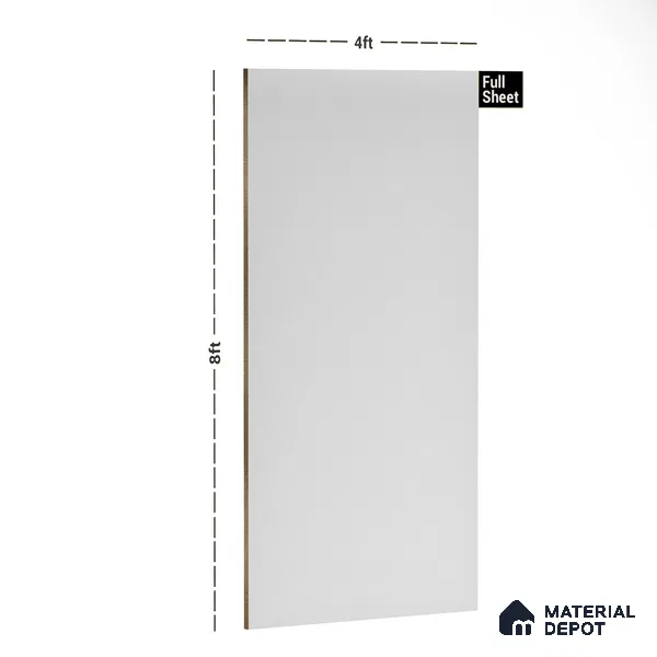 White Textured Solid Look 9560 SGE 8 ft x 4 ft Texture Finish Decorative Laminate - 1 mm | Suitable for TV Unit, Wardrobe, Kitchen Cabinets