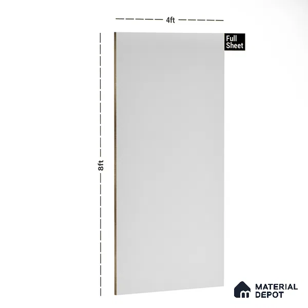 White Solid Colors Look 9560 SZM 8 ft x 4 ft Matte Finish Decorative Laminate - 1 mm | Suitable for Living Room, Kitchen, Office