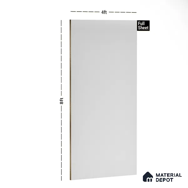 White Solid Colors Look 9560 SHG 8 ft x 4 ft High Gloss Finish Decorative Laminate - 1 mm | Suitable for Living Room, Kitchen, Office