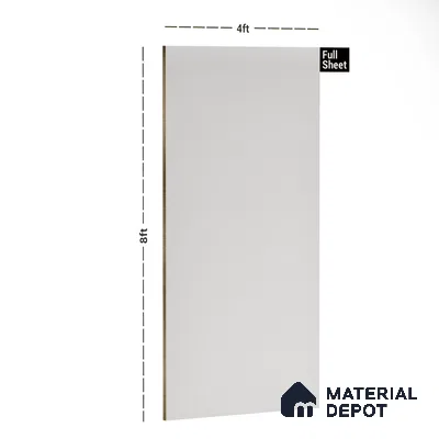 White Solid Colors Look 9501 SZM 8 ft x 4 ft Matte Finish Decorative Laminate - 1 mm | Suitable for Living Room, Kitchen, Office